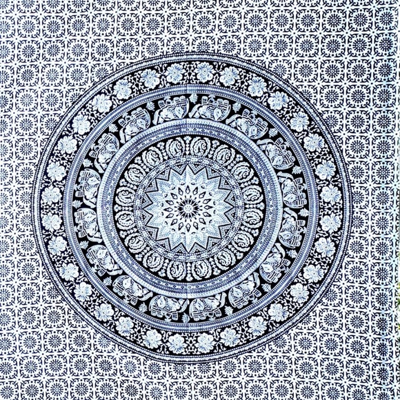 1 LEFT! Elephant Mandala Twin Tapestry - Picture 2 of 11